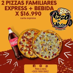 2 Pizza Familiares Express + Bebida